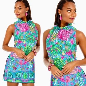 Lilly Pulitzer Adalina Romper Seabreeze Blue Walking on Sunshine 10 Skort Dress